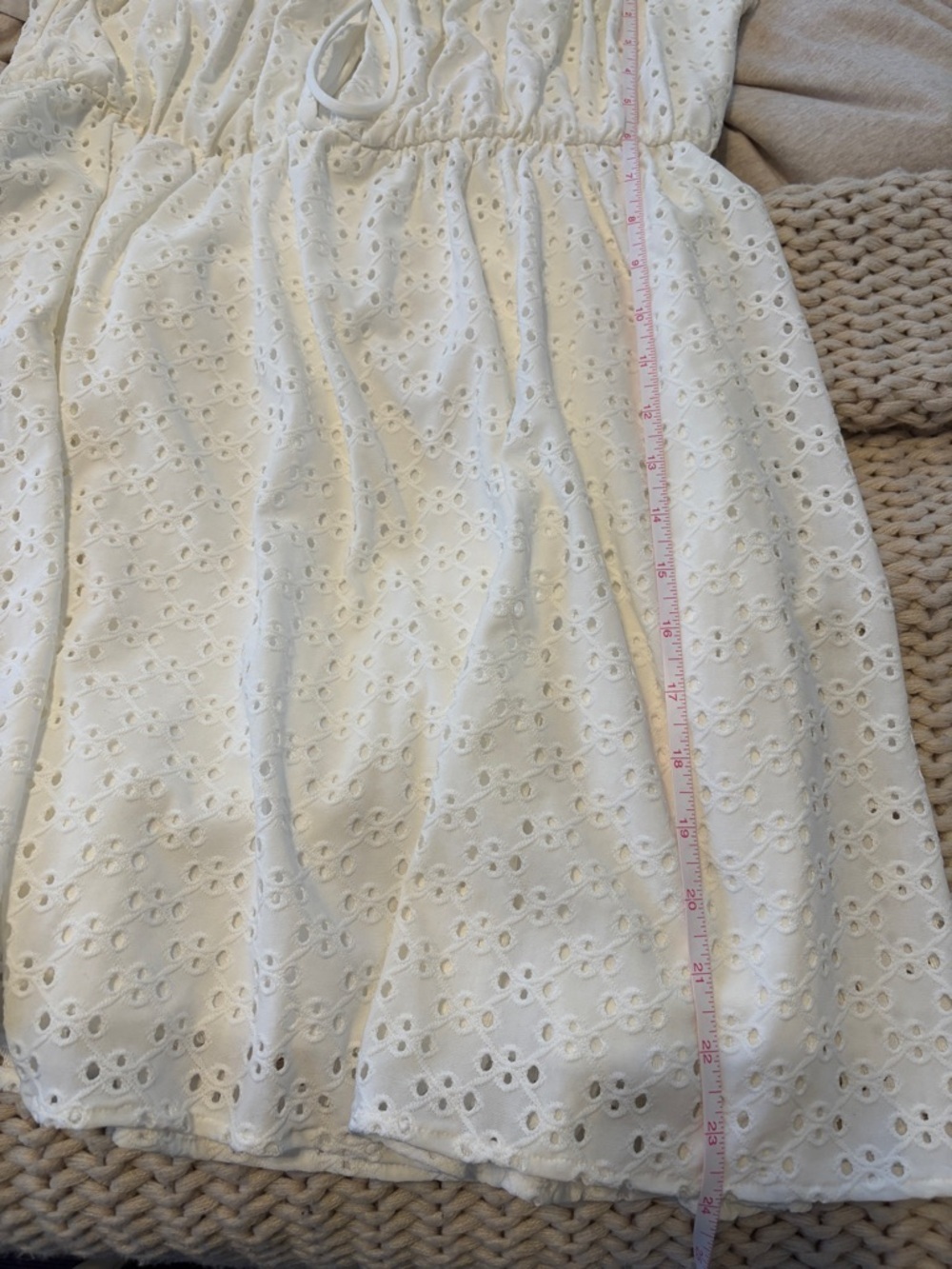 Lucy in the Sky Eyelet Girly Cottagecore Mini White Dress - Picture 12 of 12